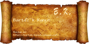 Barták Kanut névjegykártya